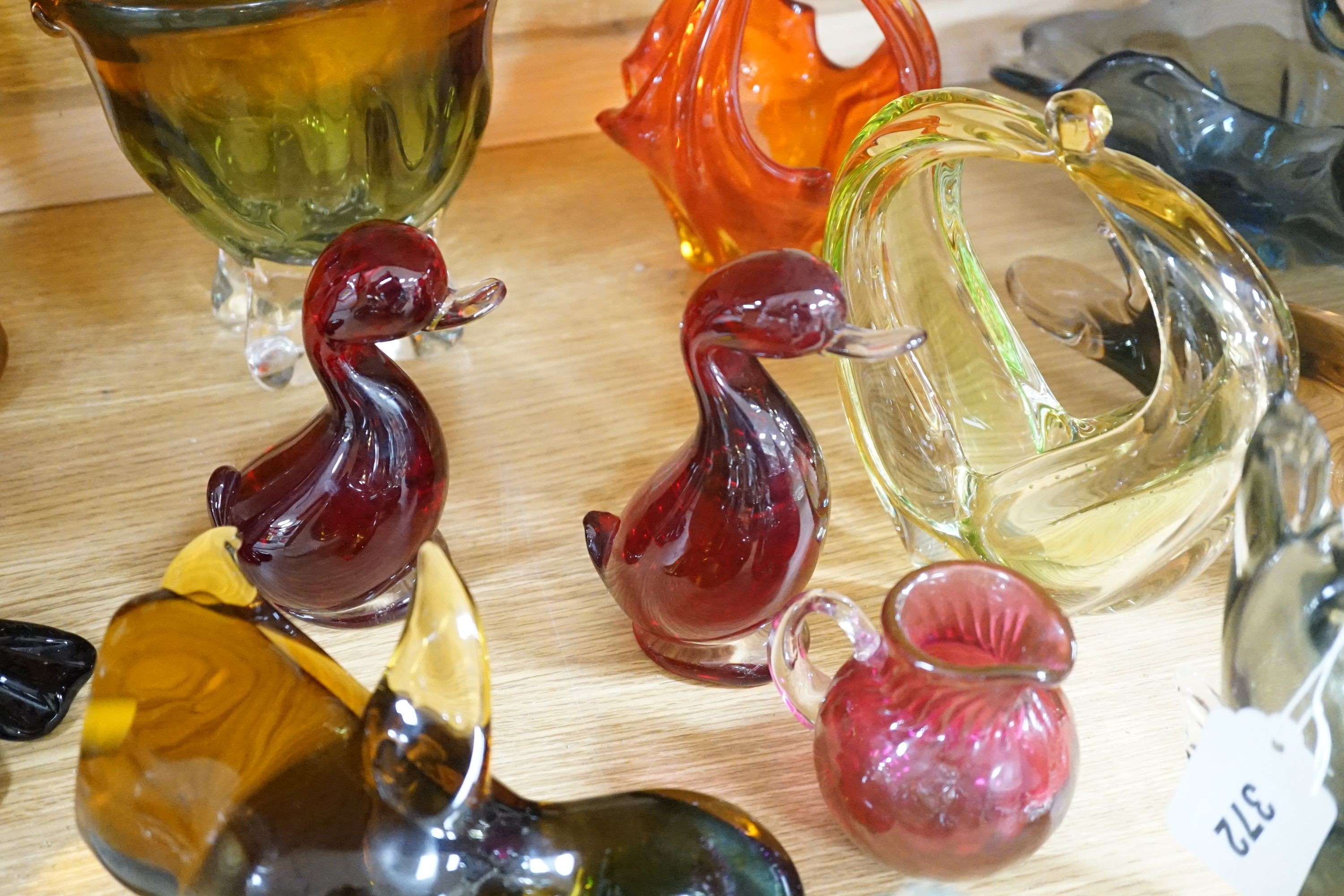 A large group of mostly Murano and Murano style glass